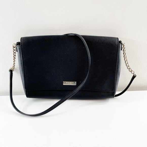 Kate Spade Rectangle Crossbody Purse Bag Leather Black - Picture 2 of 7